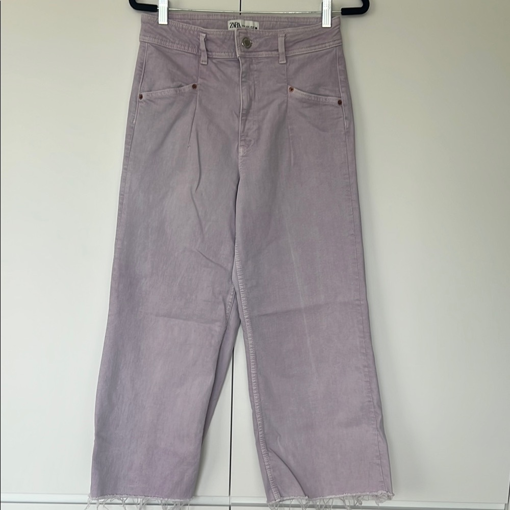 Zara Purple Ankle Cropped Jeans
